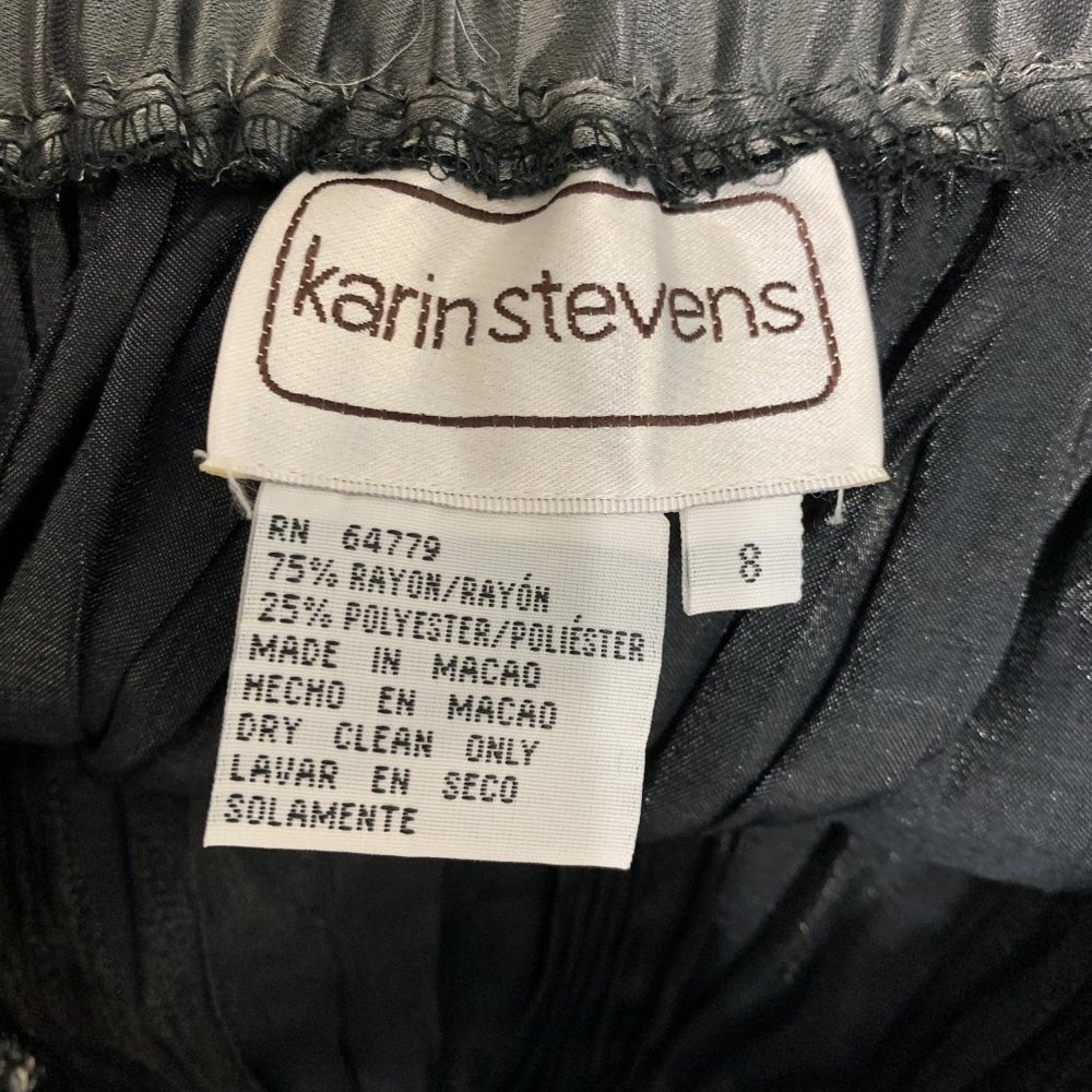 Karin Stevens 8 Silver Metallic Accordion Skirt - Picture 4 of 4